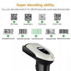 2D Barcode Scanner with Stand, Evnvn Handheld Wired Bar Code Reader with Adjustable Cradle Automatic Scanning for Retail Store, Supermarket and Warehouse, Supports Windows, Linux and Mac OS System