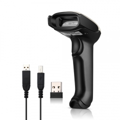 Evnvn Wireless Barcode Scanner 328 Feet Transmission Distance USB Cordless CCD 1D Automatic Barcode Reader Handhold Bar Code Scanner with USB Receiver for Store, Supermarket, Warehouse