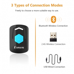 Mini 2D Bluetooth Barcode Scanner, Evnvn Portable QR 1D Bar Code Reader Screen Scanning with 2.4G Wireless, USB Wired to Compatible with Phone, Tablet, PC for Bookstore Warehouse